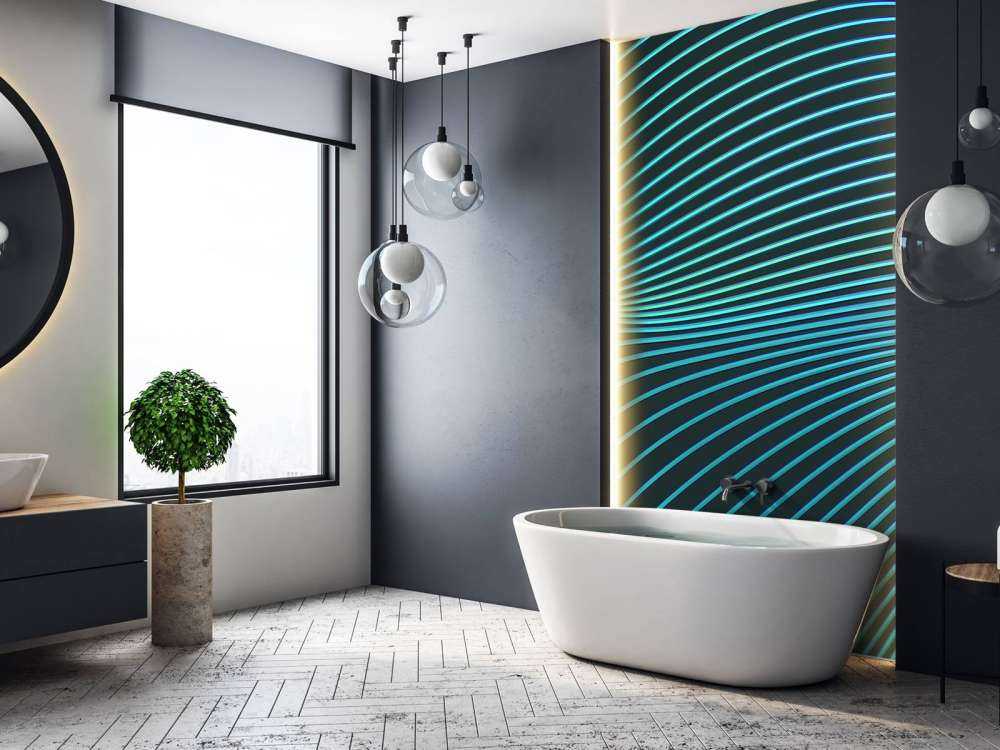 Golvend neon ontwerp