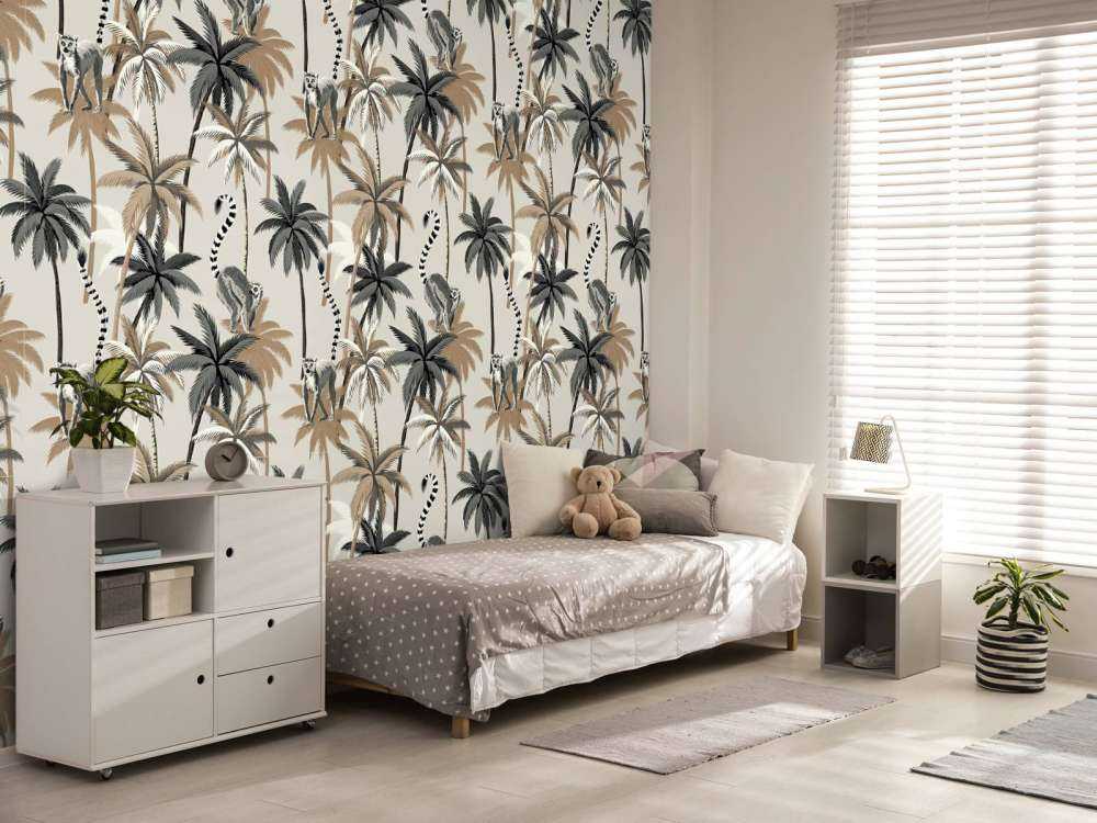 Ring-tailed lemurs in the trees