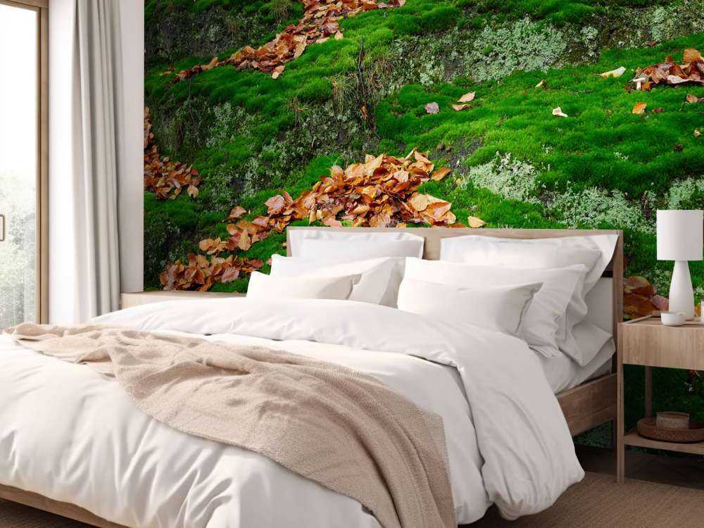 Mos met hefstbladeren