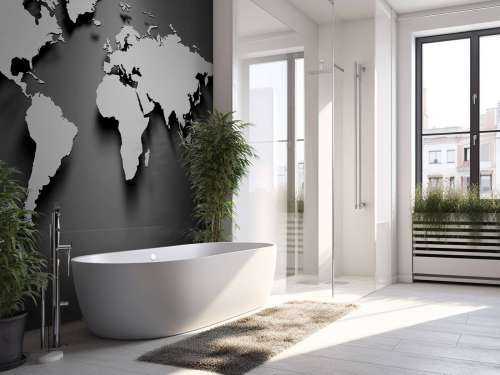 3D World map black