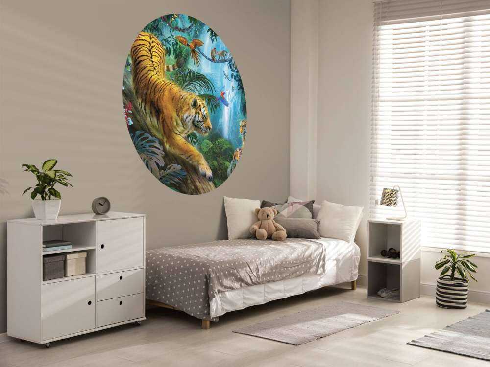 Tigers Near Waterfall