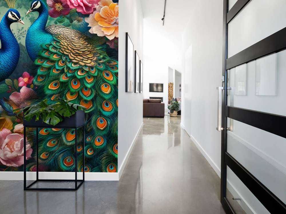 Floral Ball with Peacocks