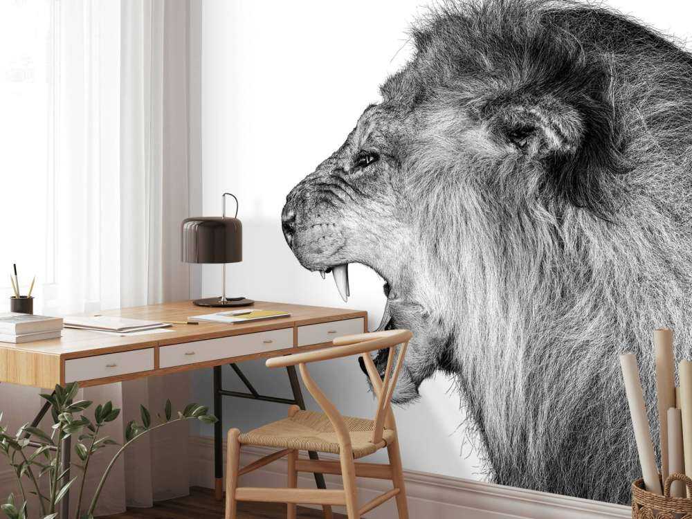 Roaring lion white