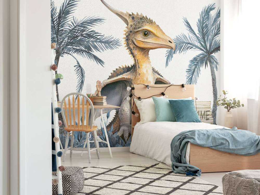 Baby pteranodon in the blue jungle