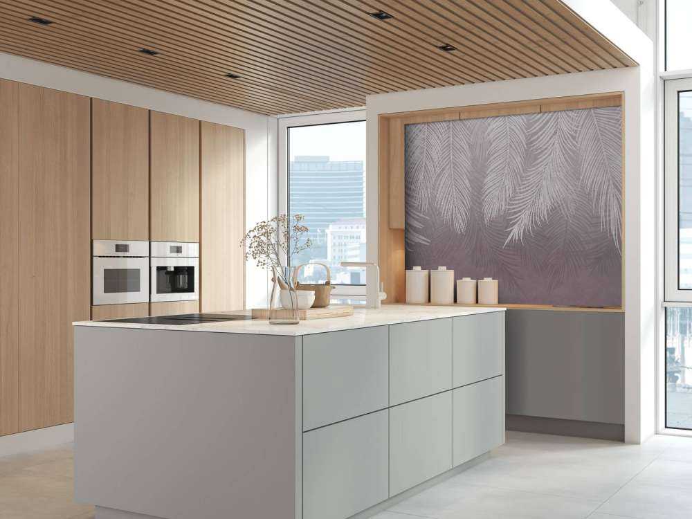 Palm leaves on concrete