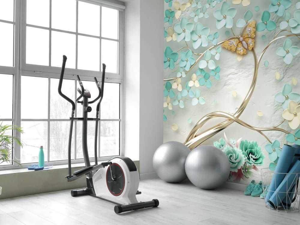 Golden fantasy tree with green flowers