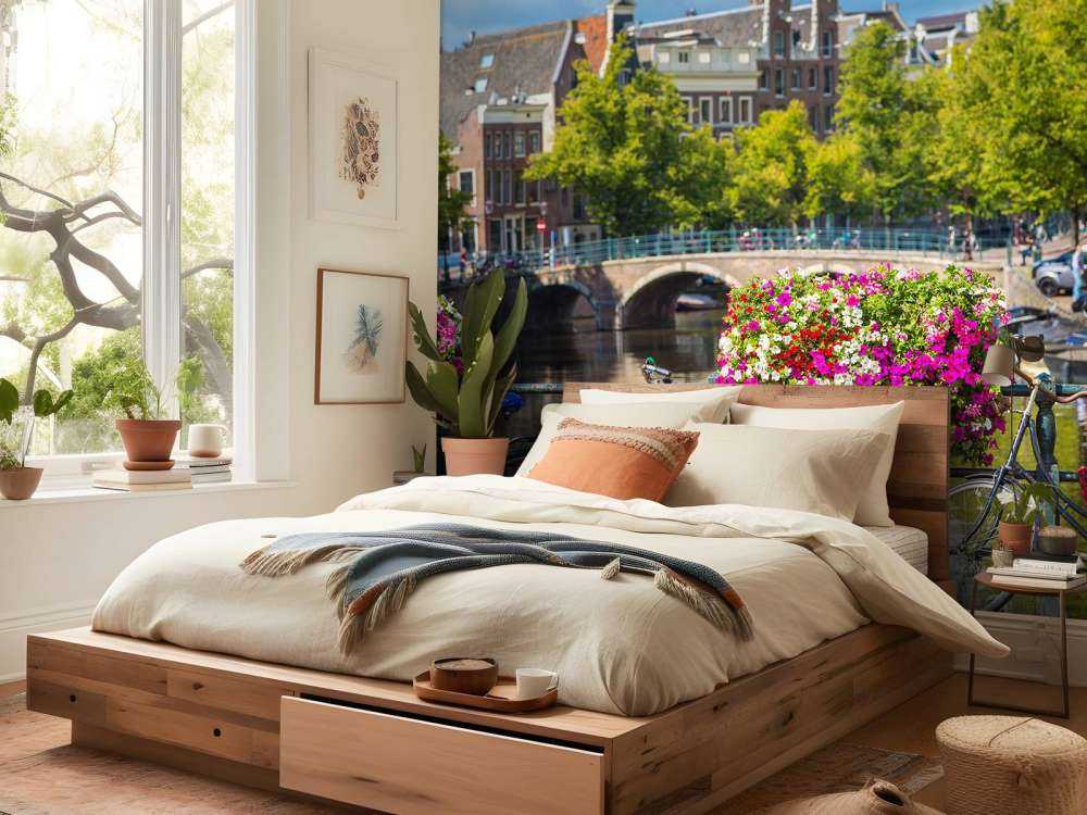 Fietsen op een Amsterdamse brug