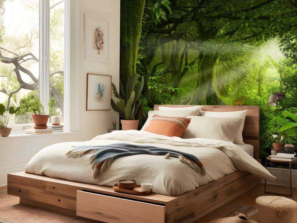 Tropical jungle with sunlight