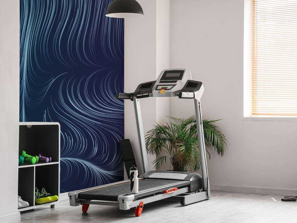 Blue illuminated lines