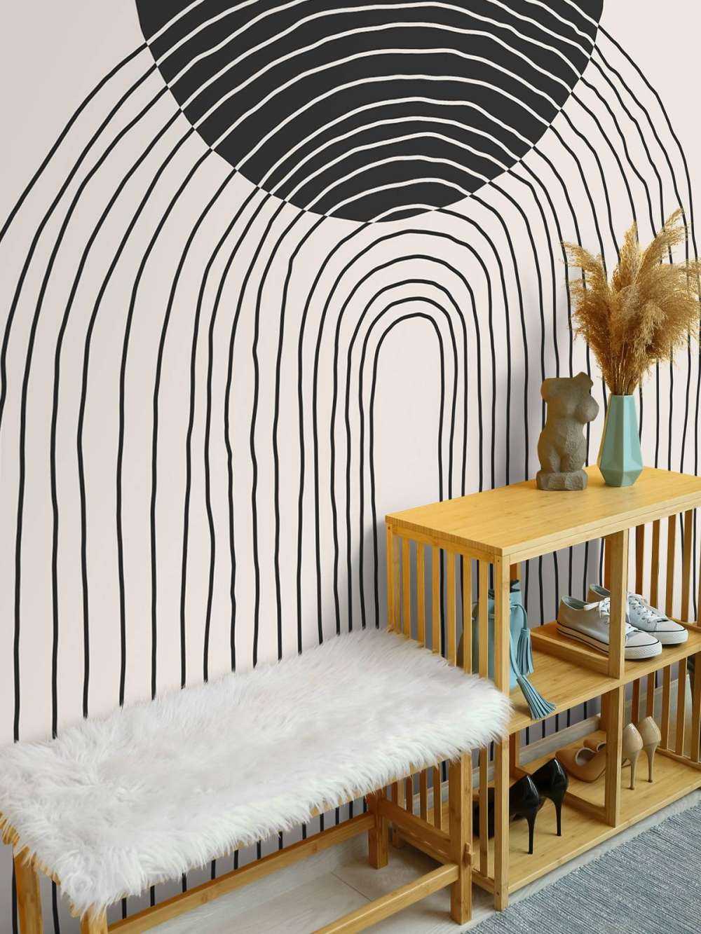 Gebogen lijnen en cirkel