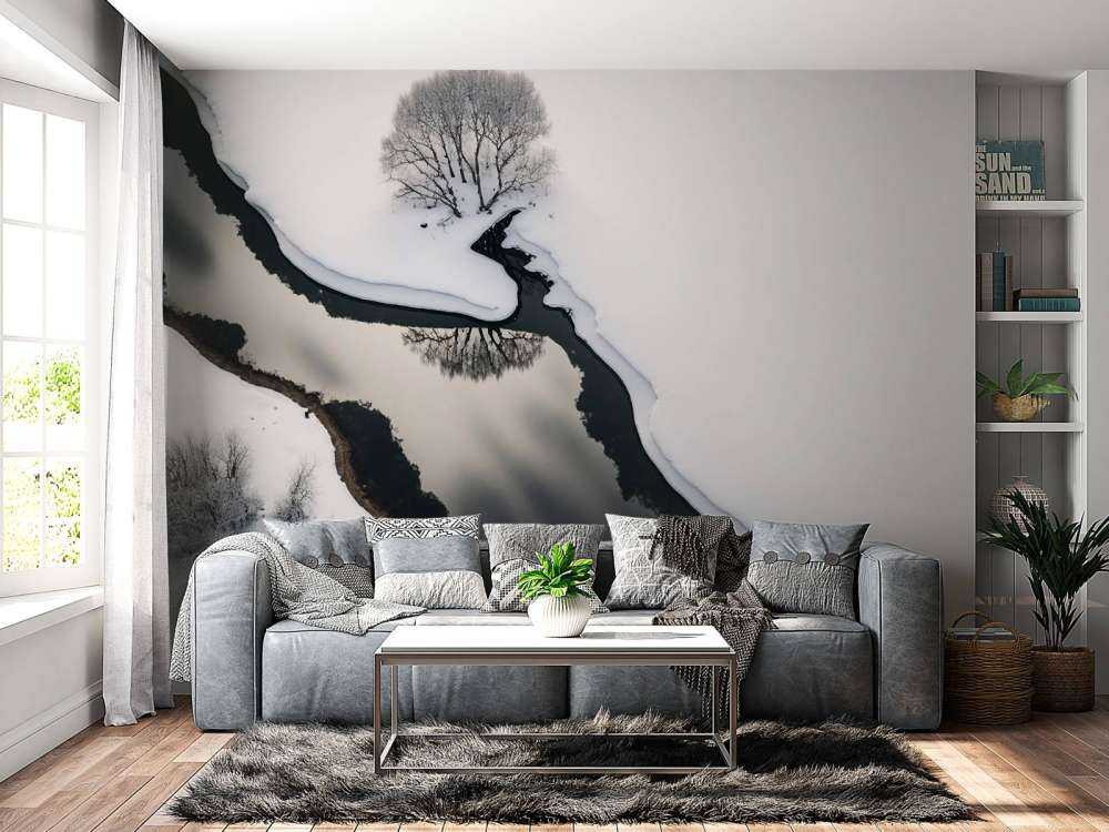 Minimalistisch sneeuw landschap