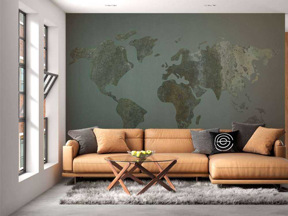 Green world map with structure