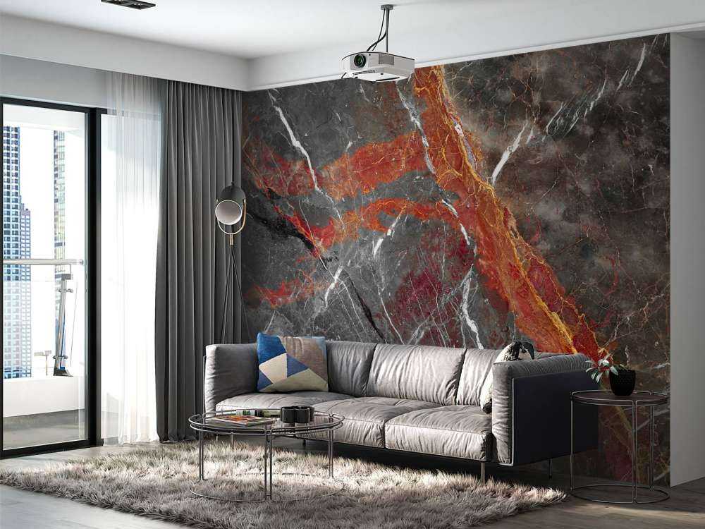 Marble with red veins