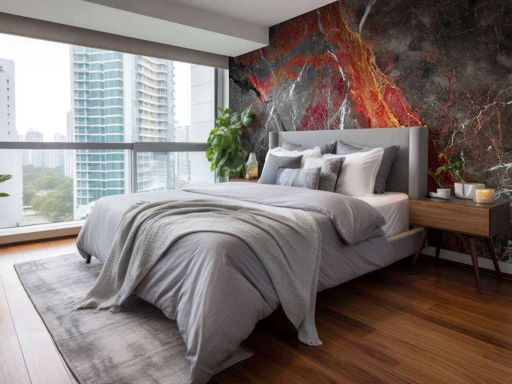 Marble with red veins