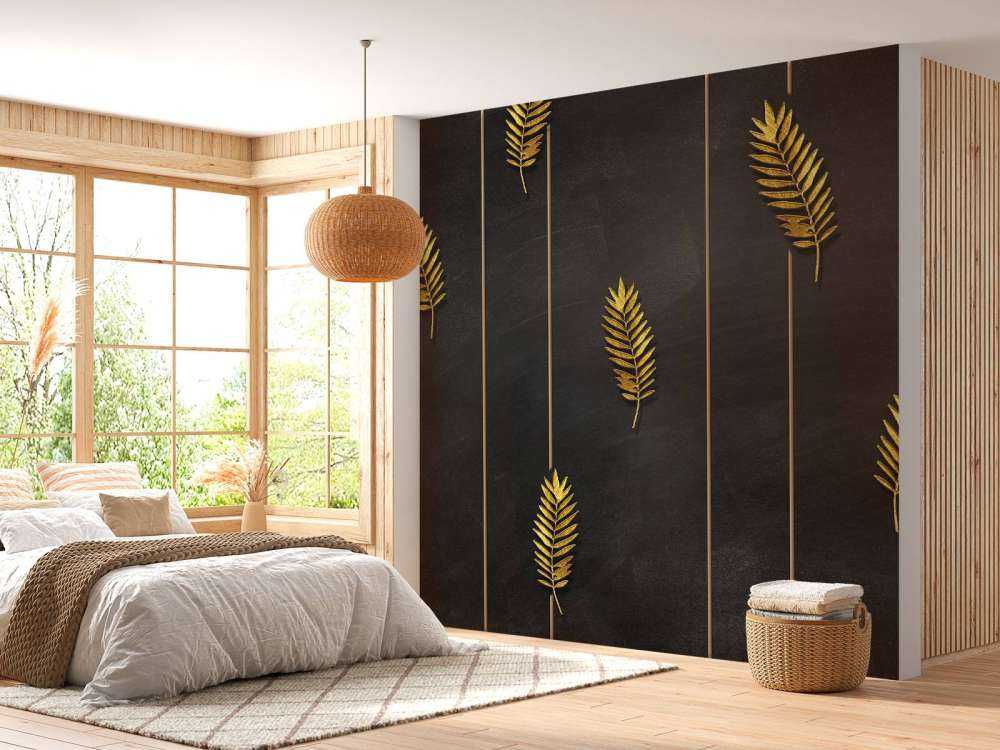 Golden tropical leaves