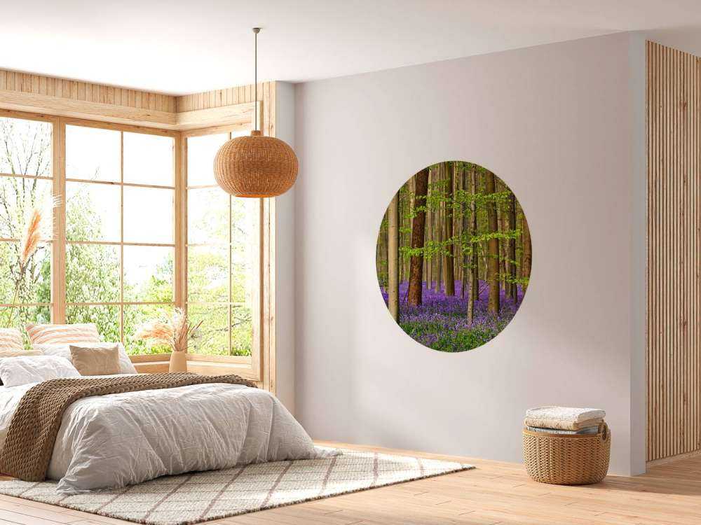 Forest with purple flowers
