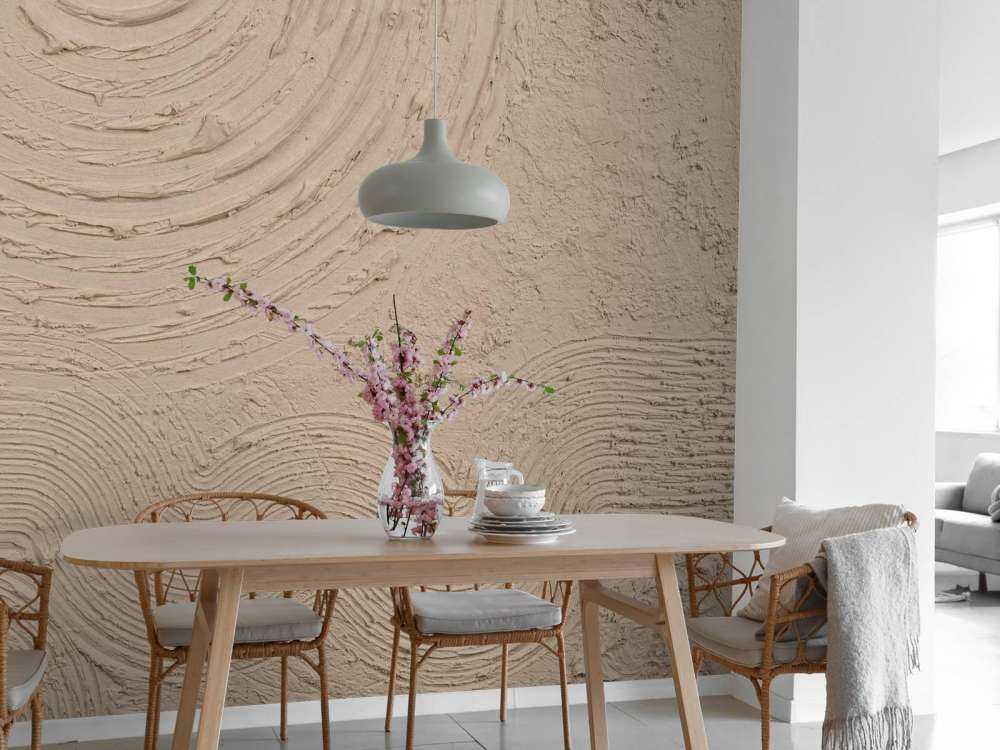 Organic shapes and lines in taupe