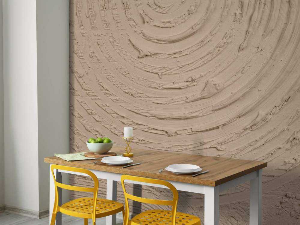 Round shapes and lines in taupe