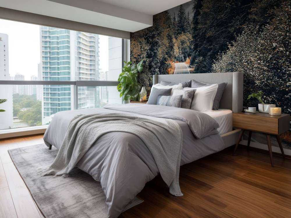 Forest along an American road