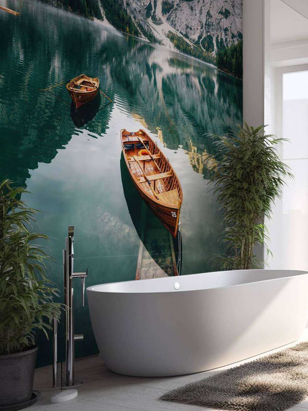 Boats in Italian lake