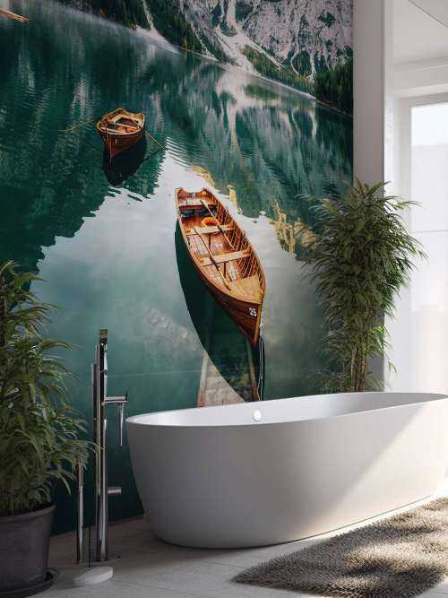 Boats in Italian lake