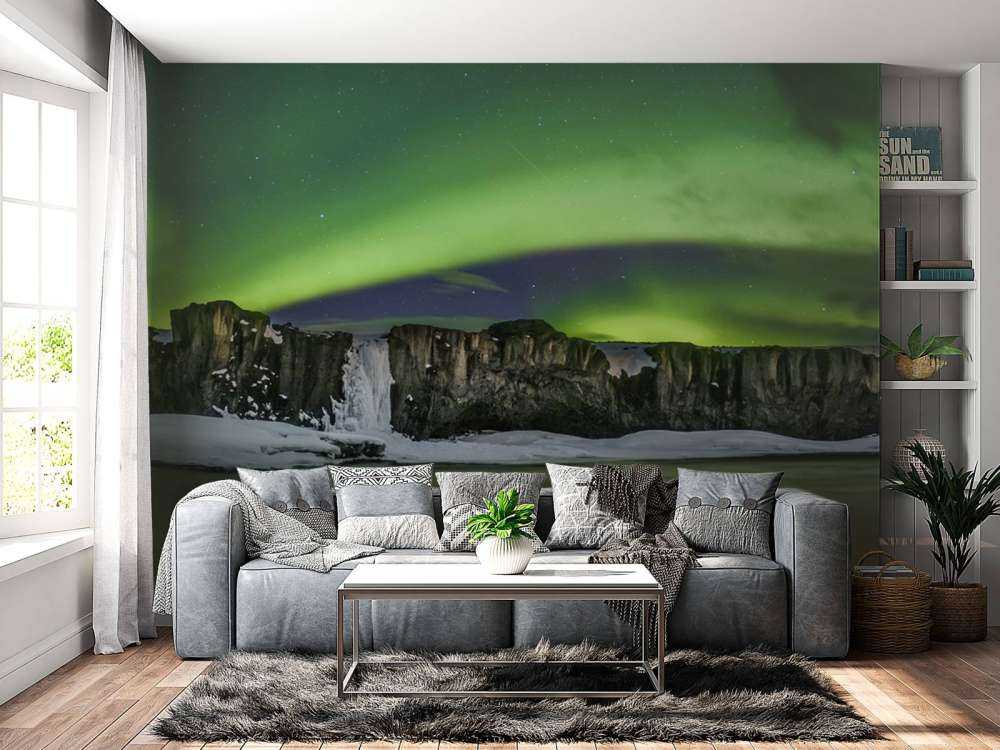 Panorama photo of the Northern Lights