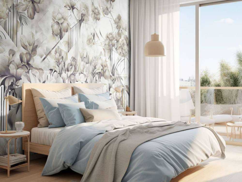 Huge Watercolor Irises Green