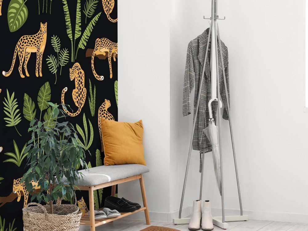 Leopard pattern on a black background