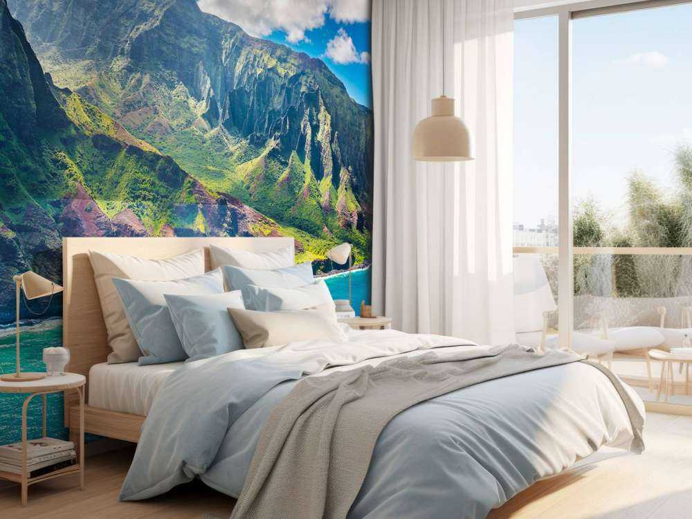 Mountains along the coast