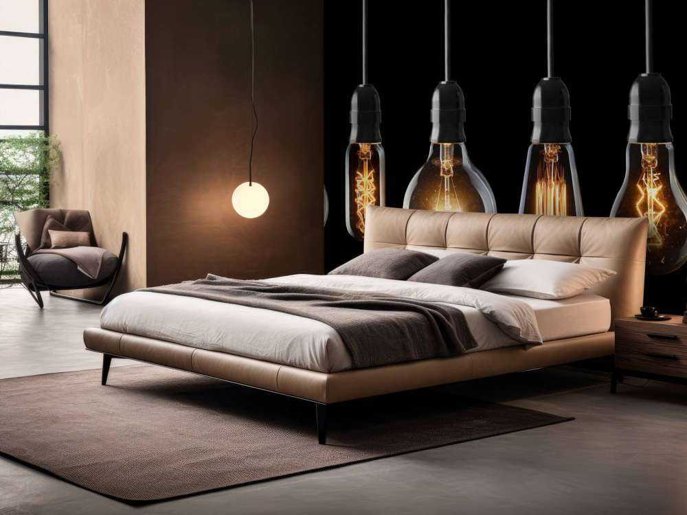 Lamps on a black background