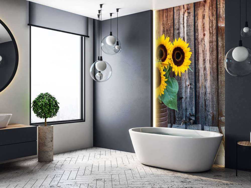 Vase with sunflowers