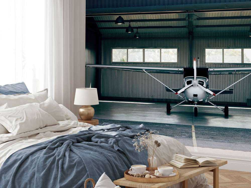Airplane in hangar