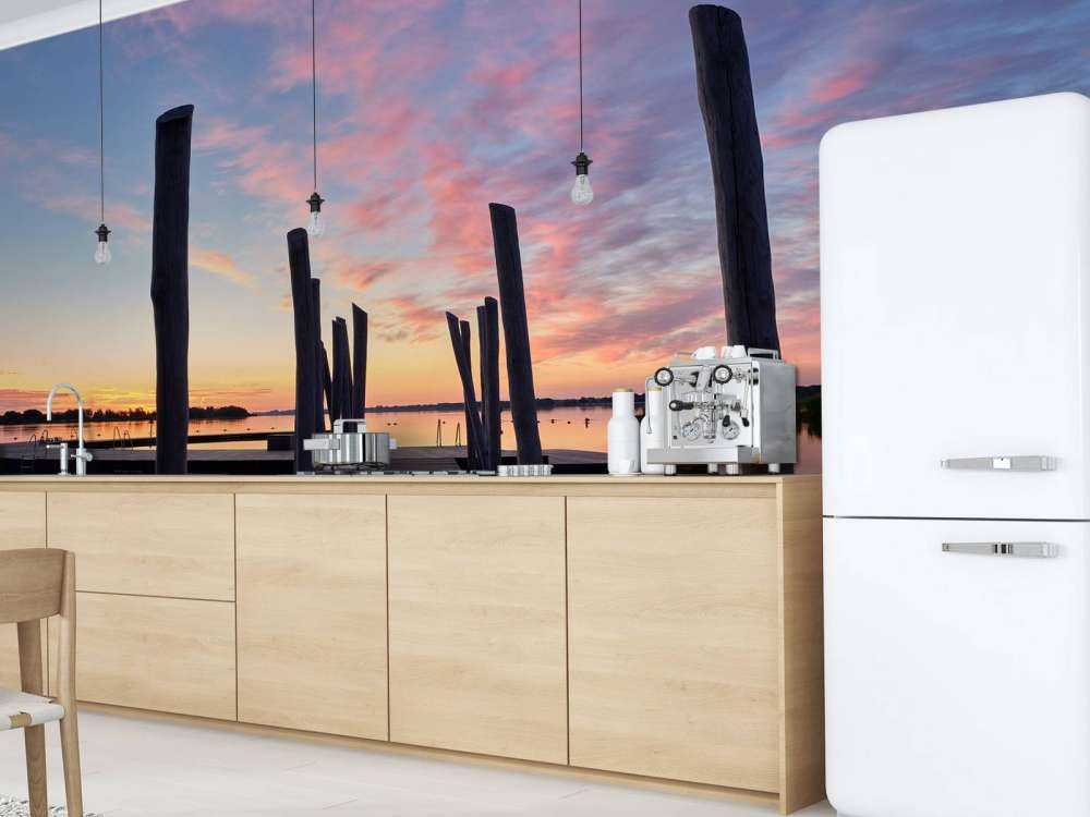 Sunrise at swimming dock