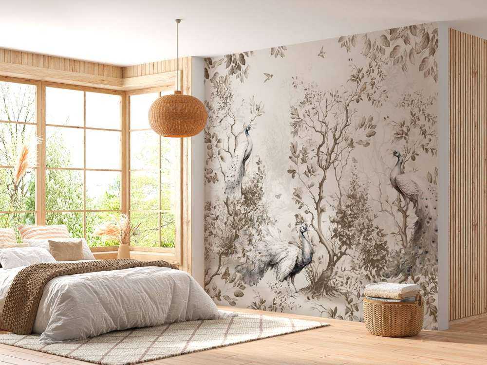 Peacocks in Pastoral Serenity