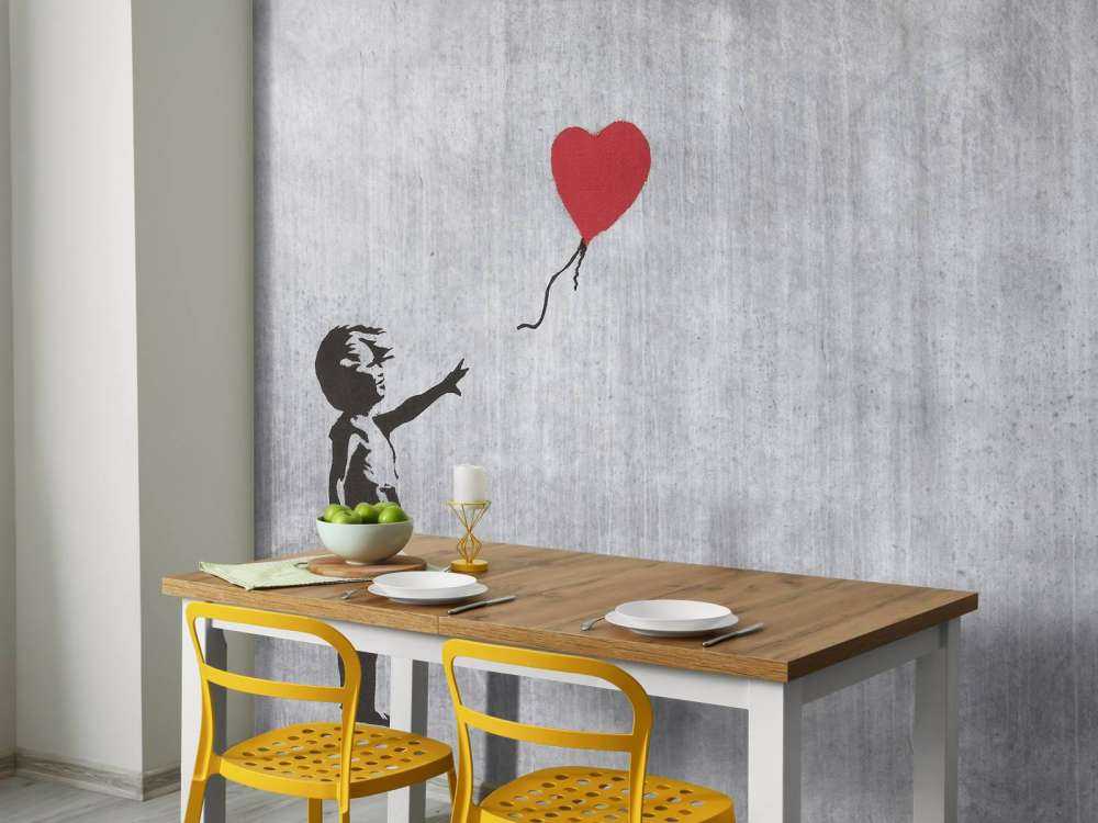 Banksy - Balloon girl, grey concrete