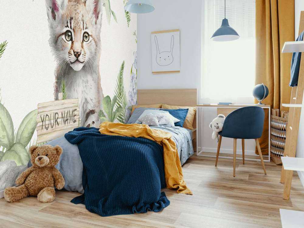 Baby lynx in the jungle