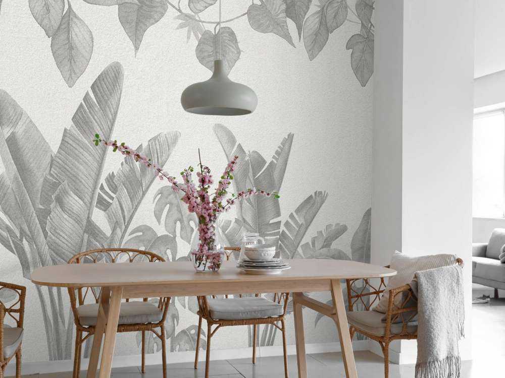 Jungle plants in grey shades