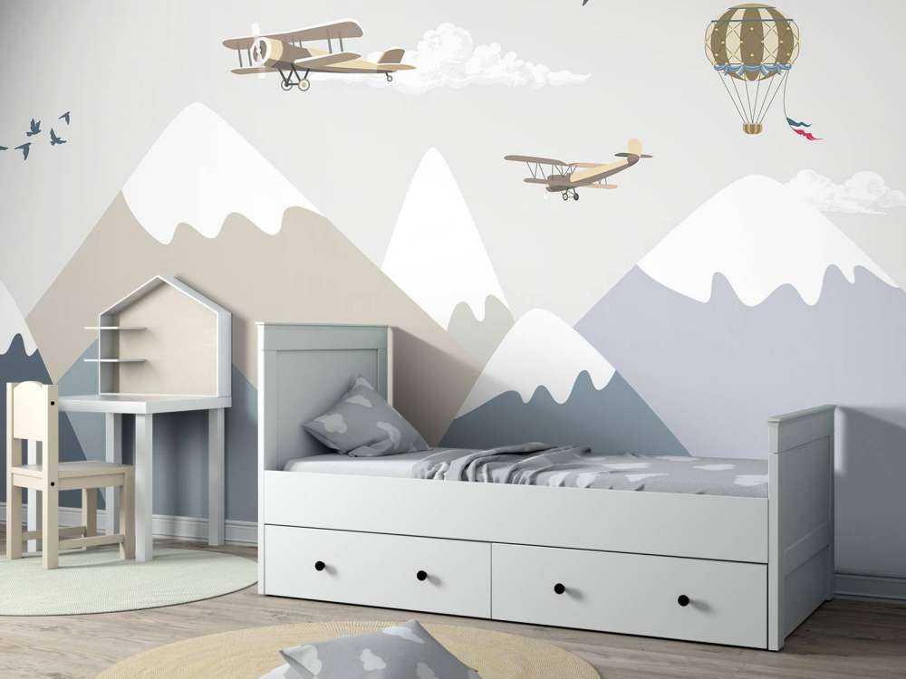 Mountains with balloons