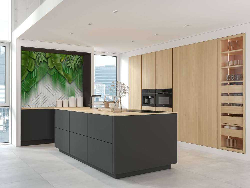 Golden lines effect with green leaves