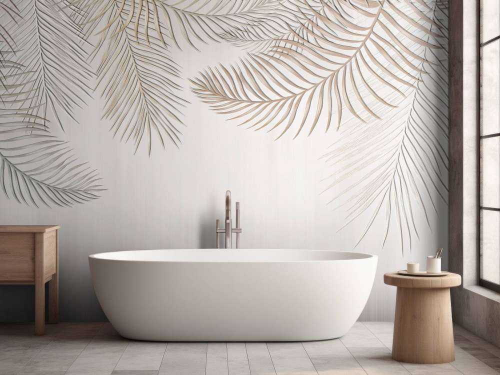 Beige colored palm leaves