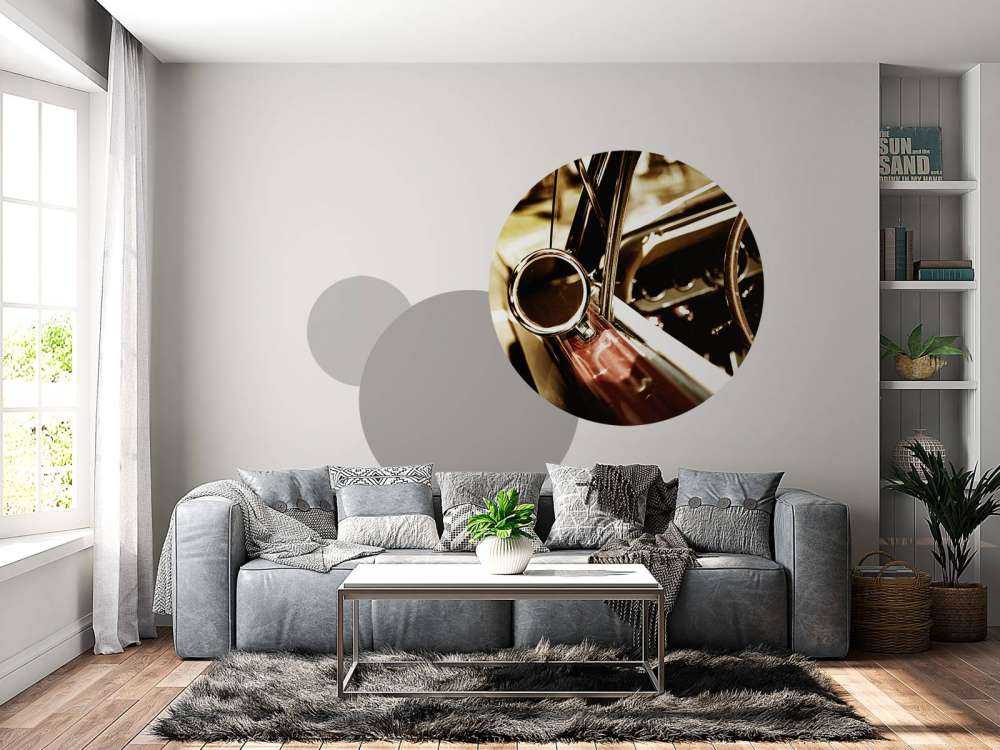 Closeup red classic car