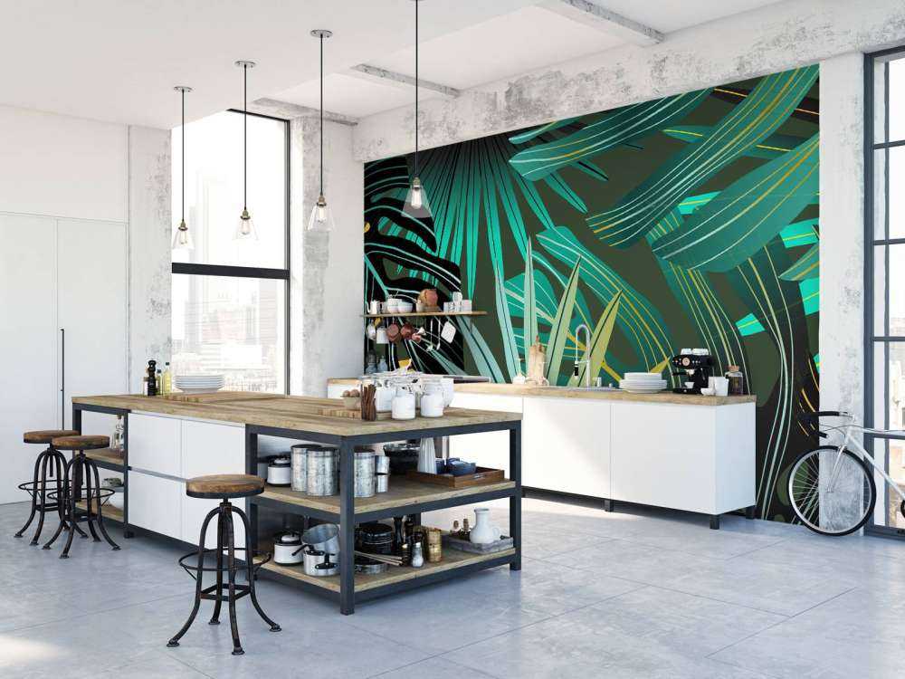 Panorama tropical leaves