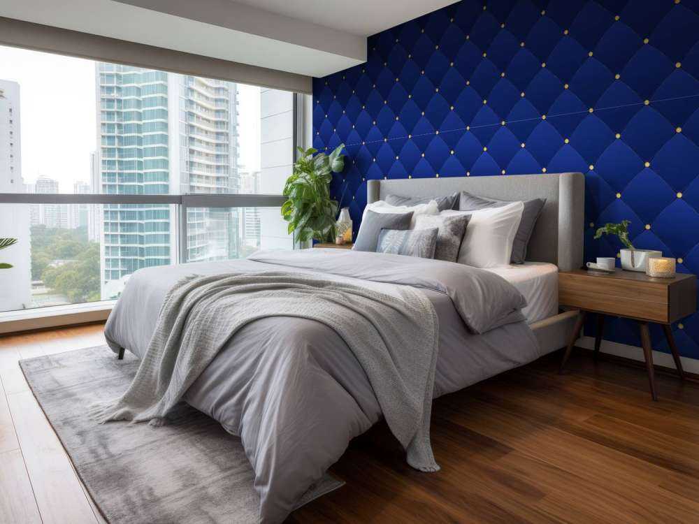 Dark blue chesterfield pattern