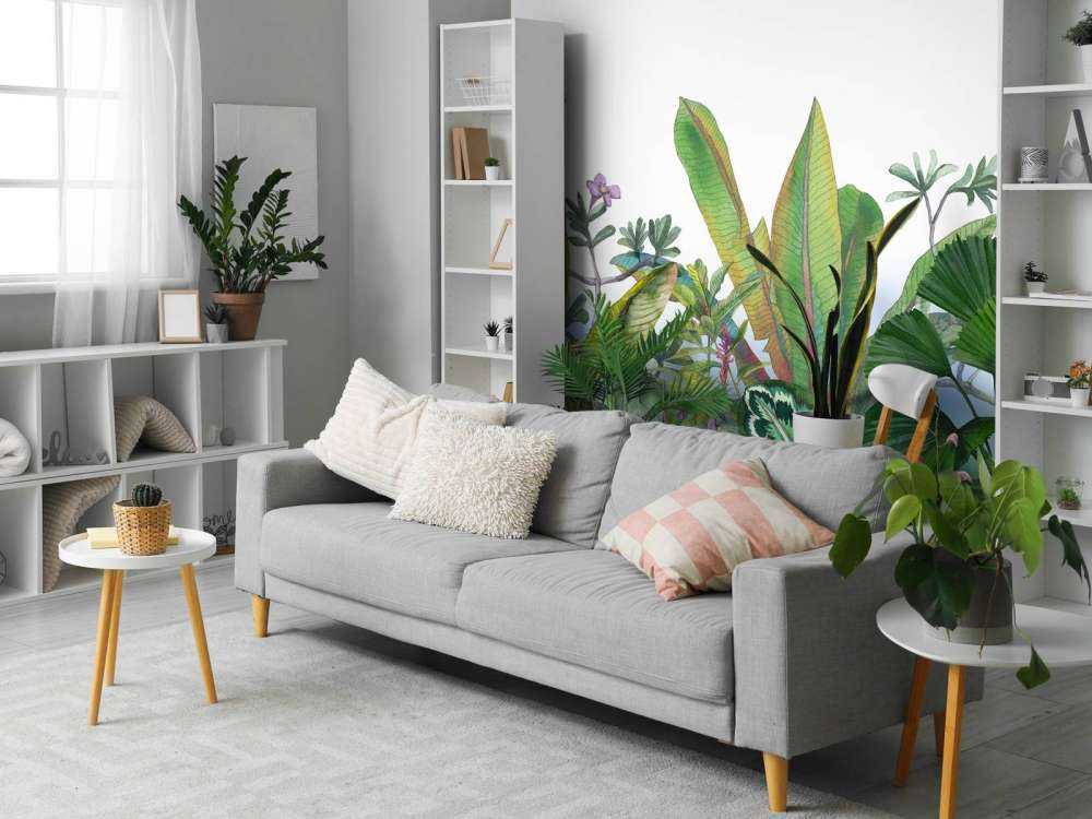 Watercolour leaves and flowers