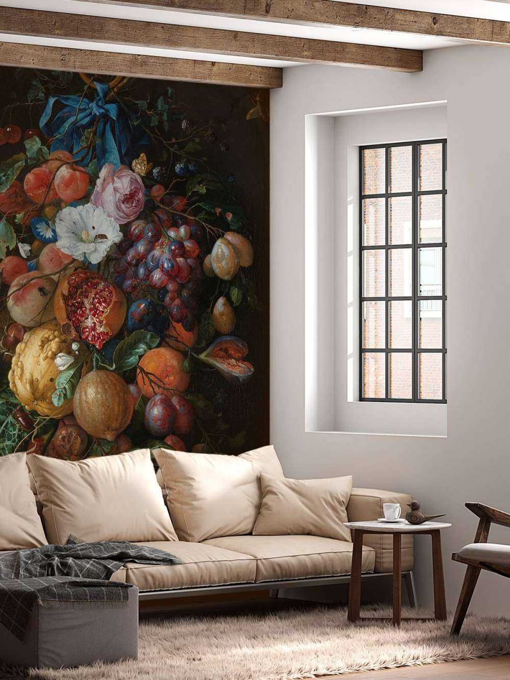 Festoon of fruits and flowers