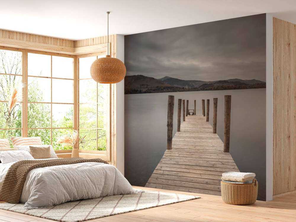 Jetty on a peaceful lake