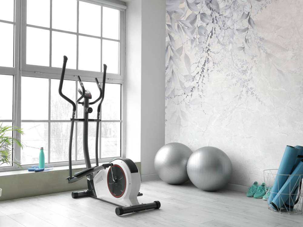 Leaves on marble wall