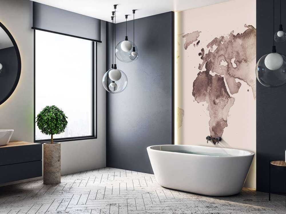 World map in sepia