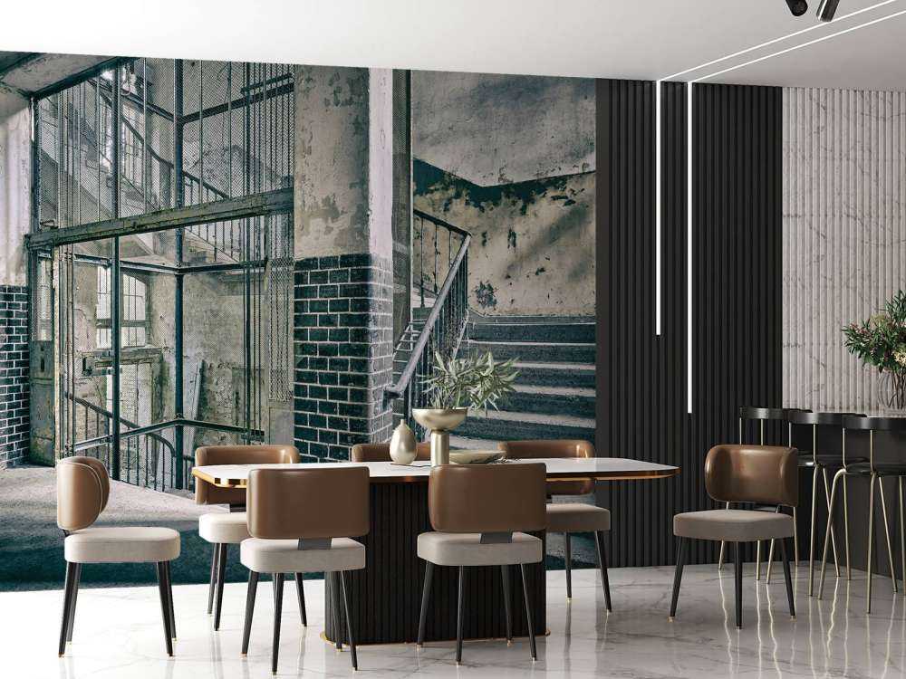 Old stairs and lift shaft