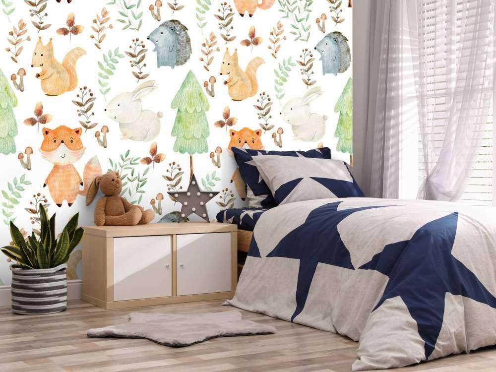 Watercolor forest animals